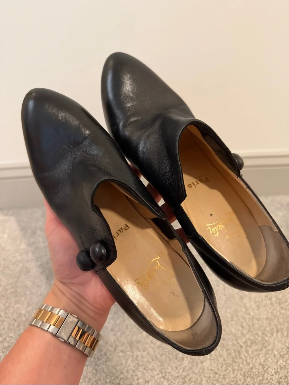Christian Louboutin US 9-9.5/EU 41 RESOLED Ankle Booties w/ Buttons - Picture 9 of 9